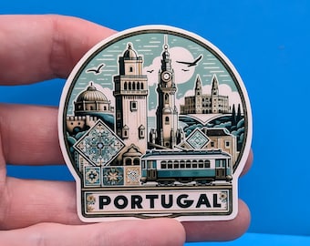 Portugal Travel Sticker // Decal for suitcase, laptop, car or water bottle, luggage tag, travel gift