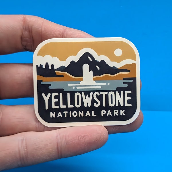 Yellowstone Travel Sticker // National Park Decal for suitcase, laptop, car or water bottle, luggage tag, travel gift