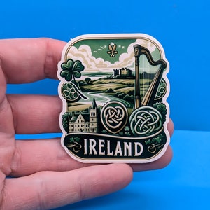 Adesivo de viagem da Irlanda // Decalque irlandês para mala, laptop, carro ou garrafa de água, etiqueta de bagagem, presente de viagem