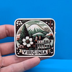 Virginia Travel Sticker // Decal for suitcase, laptop, car or water bottle, luggage tag, travel gift