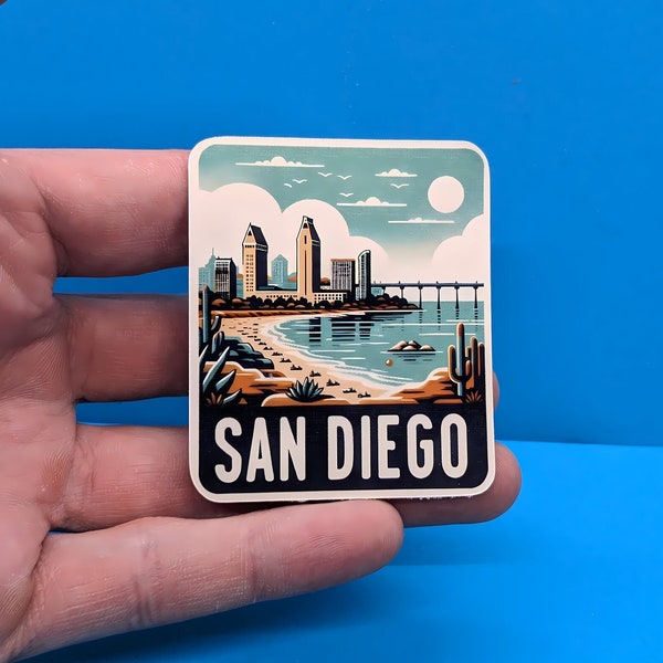 San Diego Travel Sticker // Decal for suitcase, laptop, car or water bottle, luggage tag, travel gift