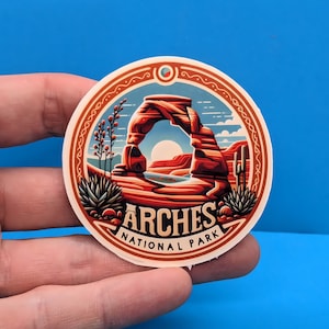 Adesivo de viagem do Parque Nacional Arches // Adesivo de Utah para mala, laptop, carro ou garrafa de água, etiqueta de bagagem, presente de viagem