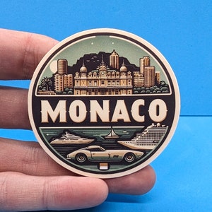 Adesivo de viagem para Mônaco // Adesivo para mala, laptop, carro ou garrafa de água, etiqueta de bagagem, presente de viagem