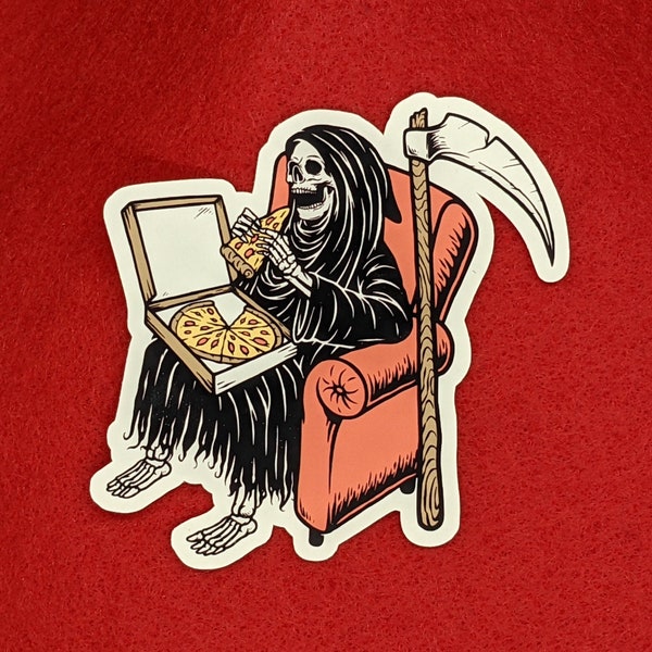 Grim Reaper Sticker, Funny Stickers, Skateboard Stickers, Laptop Stickers, Pizza Stickers