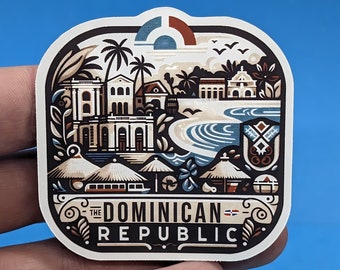 Dominican Republic Travel Sticker // Country Decal for suitcase, laptop, car or water bottle, luggage tag, travel gift