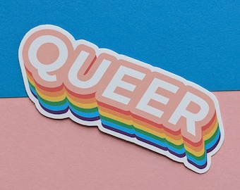 Colorful Queer Sticker | LGBTQ Stickers | Pride Stickers for Water Bottle, Laptops, Cars
