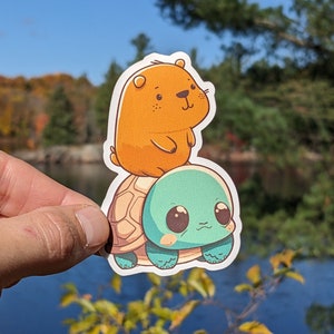 Capybara & The Turtle Aufkleber | Capybara Aufkleber, Freundschaft, Geschenk, Vinyl Laptop Aufkleber
