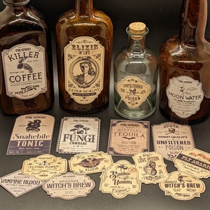 Apothecary labels - Physical Product - Cool Vintage Labels - Stickers