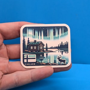 Adesivo de viagem para a Finlândia // Adesivo para mala, laptop, carro ou garrafa de água, etiqueta de bagagem, presente de viagem