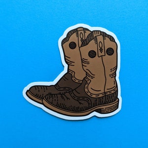 Cowgirl Boots Sticker  Cowboy Boots Decor  Western Vinyl Sticker for Laptops Water Bottles  More