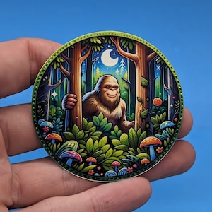 Psychedelic Bigfoot Sticker | Outdoors Nature Sasquatch Decal for Laptop, Water Bottle, Car, Notebook