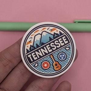 Reissticker staat Tennessee | Vinylsticker minimalistisch design | Perfect voor laptops, bidons, bagage en reisdagboeken