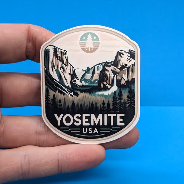 Yosemite Travel Sticker // National Park Decal for suitcase, laptop, car or water bottle, luggage tag, travel gift