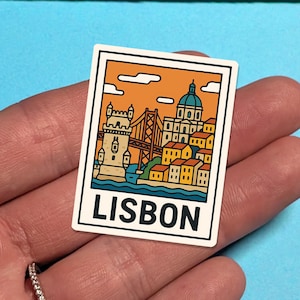 Lisbon Portugal Travel Sticker - Retro Series - suitcase sticker for luggage, laptops - Travel Gift