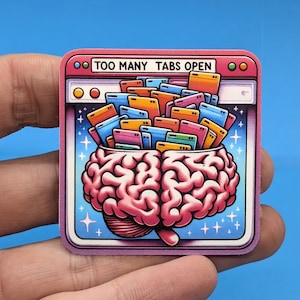 Adesivo de muitas abas | Adesivos de saúde mental, adesivo de TDAH, questões de saúde mental
