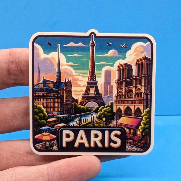 Paris Travel Sticker #002 // France Decal for suitcase, laptop, car or water bottle, luggage tag, travel gift