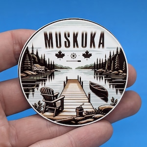 Pegatina de viaje de Muskoka // Calcomanía de Cottage Country para maleta, computadora portátil, automóvil o botella de agua, etiqueta de equipaje, regalo de viaje