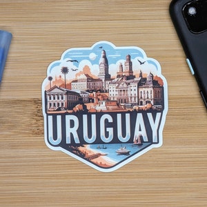 Pegatina de viaje de Uruguay, calcomanía de Sudamérica para maletas, portátiles, coches, botellas de agua, regalos