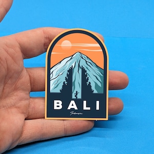 Adesivo de viagem Bali Indonésia // decalque estilo vintage para mala, laptop, carro ou garrafa de água, etiqueta de bagagem, presente de viagem