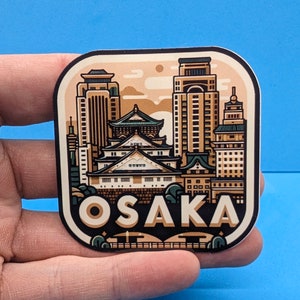 Pegatina de viaje a Osaka, Japón // Calcomanía para maleta, computadora portátil, automóvil o botella de agua, etiqueta de equipaje, regalo de viaje