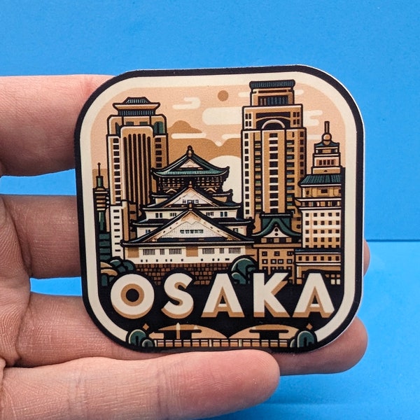Osaka Japan Reiseaufkleber // Aufkleber für Koffer, Laptop, Auto oder Wasserflasche, Gepäckanhänger, Reisegeschenk