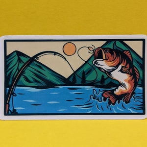 Adhesivo para pesca de lubina n.º 002, adhesivo para pesca, adhesivo para barco, adhesivo para caja de aparejos, calcomanía para pesca