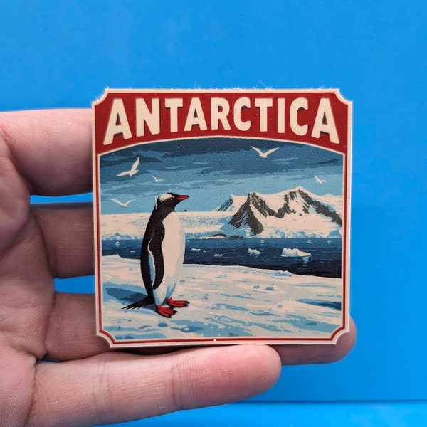 Pegatina de viaje de la Antártida // Calcomanía del continente para maleta, computadora portátil, automóvil o botella de agua, etiqueta de equipaje, regalo de viaje