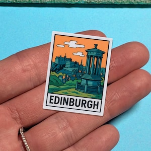 Adesivo de viagem Edimburgo - Série Retro - adesivo para malas, laptops - Presente de viagem