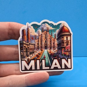 Milan Travel Sticker // Itay Decal for suitcase, laptop, car or water bottle, luggage tag, travel gift