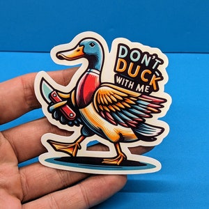 Sticker canard en vinyle rigolo, Dont Duck With Me Sticker bouteille d&#39;eau étanche pour ordinateur portable