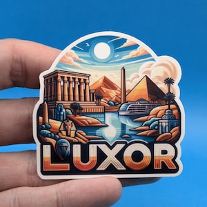 Adesivo de viagem Luxor Egito // Decalque para mala, laptop, carro ou garrafa de água, etiqueta de bagagem, presente de viagem