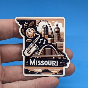 Calcomanía de viaje del estado de Missouri para maleta, computadora portátil, automóvil, botella de agua, regalo de viaje más perfecto