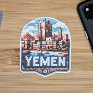 Pegatina de viaje de Yemen, calcomanía única para maletas, computadoras portátiles, automóviles, regalo perfecto para aventureros