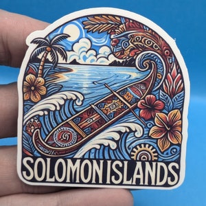 Adesivo da viaggio Isole Salomone Oceania Decalcomania per bagagli Laptop Bottiglia d'acqua Regalo di viaggio perfetto