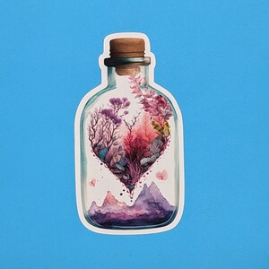 Heart in a bottle sticker - Cute sticker, love sticker, Valentines day sticker