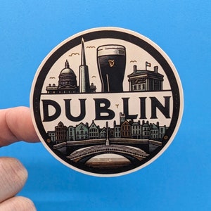 Dublin Travel Sticker // Irland Aufkleber für Koffer, Laptop, Auto oder Wasserflasche, Gepäckanhänger, Reisegeschenk