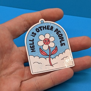 L'enfer, c'est les autres | Sticker introverti - Sticker vinyle unique pour ordinateurs portables, bouteilles d'eau, étuis de téléphone