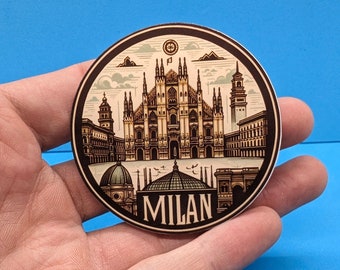 Milan Travel Sticker  // Italy Decal for suitcase, laptop, car or water bottle, luggage tag, travel gift