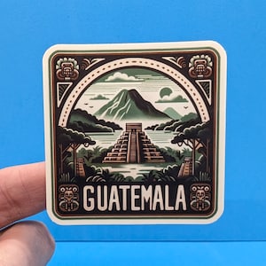 Pegatina de viaje de Guatemala // Calcomanía para maleta, computadora portátil, automóvil o botella de agua, etiqueta de equipaje, regalo de viaje