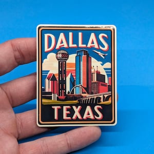 Adesivo de viagem Dallas Texas // Decalque para mala, laptop, carro ou garrafa de água, etiqueta de bagagem, presente de viagem