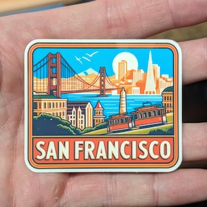 Adesivo de viagem para São Francisco nº 002 // Adesivo de estado dos EUA para mala, laptop, carro ou garrafa de água, etiqueta de bagagem, presente de viagem