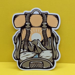 Pegatina estética de acampada, pegatina de naturaleza, pegatina para actividades al aire libre, pegatina de aventura, calcomanía para coche, pegatina para mochileros