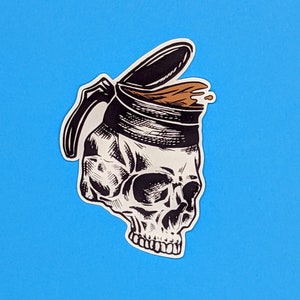 Sticker Skull Cafetière Mug en vinyle Stickers ordinateur portable Design Skull unique
