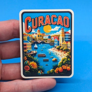 Adesivo de viagem de Curaçao // Adesivo de Curaçao para mala, laptop, carro ou garrafa de água, etiqueta de bagagem, presente de viagem