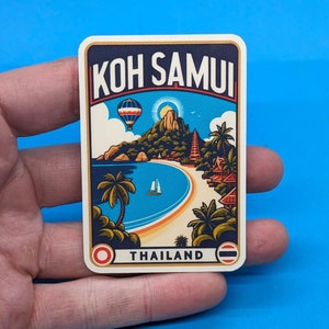 Adesivo de viagem Koh Samui // Adesivo da Tailândia para mala, laptop, carro ou garrafa de água, etiqueta de bagagem, presente de viagem