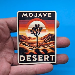 Pegatina de viaje al desierto de Mojave // Calcomanía de California para maleta, computadora portátil, automóvil o botella de agua, etiqueta de equipaje, regalo de viaje