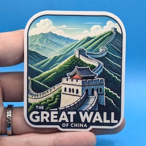 Adesivo de viagem da Grande Muralha da China // Decalque para mala, laptop, carro ou garrafa de água, etiqueta de bagagem, presente de viagem