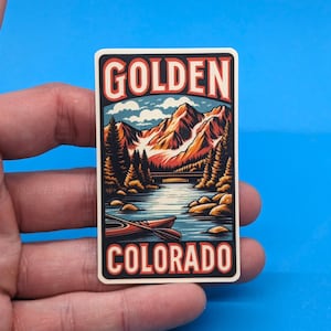 Adesivo da viaggio Golden Colorado // Adesivo Colorado per valigia, laptop, auto o bottiglia d'acqua, etichetta per bagaglio, regalo da viaggio
