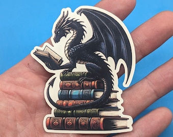 Fantasy Book Dragon Reader Sticker for E-Readers Laptops  Notebooks - Perfect Gift for Book Lovers Bibliophiles  Fantasy Aficionados