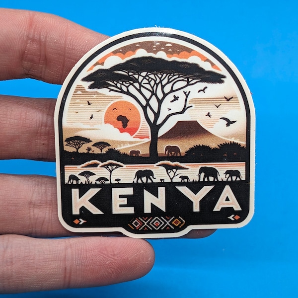 Kenya Travel Sticker // East Africa Decal for suitcase, laptop, car or water bottle, luggage tag, travel gift